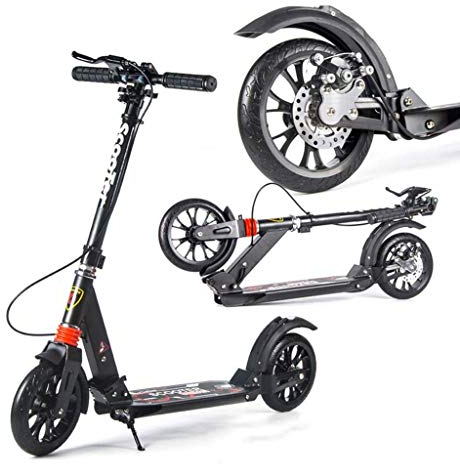 Cityroller Erwachsene, Riesenrad-Tretroller, Jugend-Erwachsenenroller Mit Doppelbremse, Doppelfederung, Stylischer Pendler-Klapproller, Zuladung 150KG (Nicht Elektrisch)