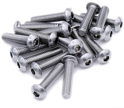 Lot de 20 vis M3 (3 mm x 30 mm) à six pans creux (boulon) – Acier inoxydable (A2)
