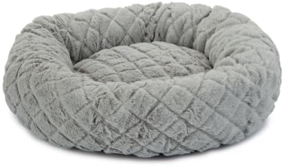 Beeztees Levisa, Katzenbett, Plüsch, grau, 43x43x13 cm