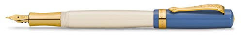 Kaweco STUDENT Füllhalter 50's Rock I Premium Füllfederhalter für Tintenpatronen mit hochwertiger Stahlfeder in Blau & Creme I Nostalgischer Luxus Füller 16 cm I Federbreite: F (Fein)