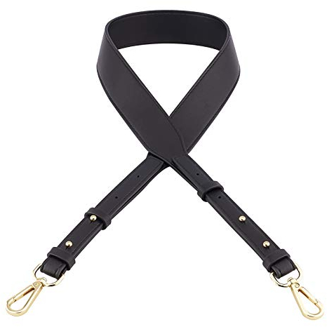 CHGCRAFT 102cm Leder Taschengurt Schulterriemen, Handtaschen Ersatz Trageriemen Umhängegurt Shoulder Strap für DIY Taschen Basteln Einstellbar-Schwarz