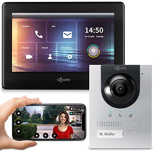Goliath Hybrid 7 Zoll IP Video Türsprechanlage, Aufputz Türstation, 2MP 180° Ultra-Weitwinkel, AV-IPS-201