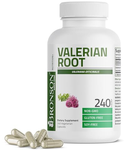 Bronson Valerian Root Capsules - Valerian Officinalis - Promotes Relaxation - Non-GMO, Soy-Free Gluten-Free, 240 Vegetarian Capsules