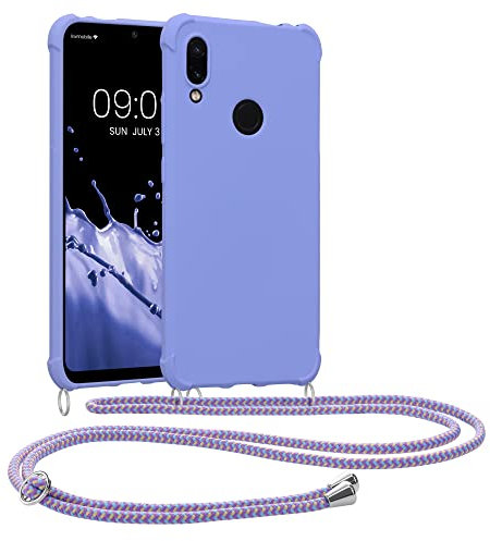 kwmobile Custodia Compatibile con Xiaomi Redmi Note 7 / Note 7 Pro Cover - Back Case in Silicone TPU - Protezione Smartphone con Cordino - lavanda