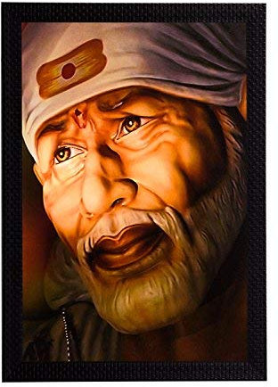 Frienemy Presents Sai Baba Satin Matt Textur Gerahmte Synthetische Hölzerne Uv-Kunst-Malerei (28 cm X 1,3 cm X 35,6 cm) #Frienemy-235