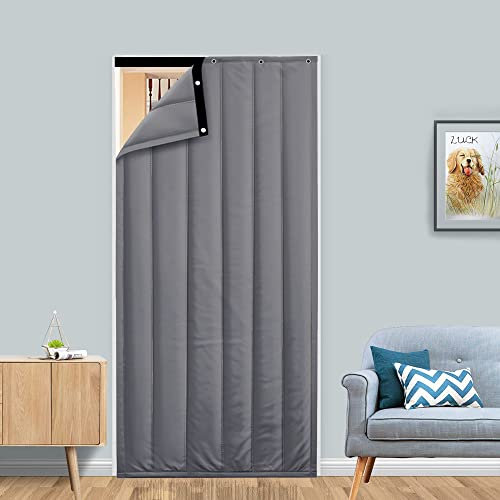 YZJJ Thermovorhang Türvorhang Exklusiv Kälteschutz Maßarbeit Windfang wärmedämmend Thermo Vorhang Kälteschutzvorhang Geräuschisolierung für Balkontür Wohnzimmer (Size : W120cm*H220cm/47 * 86.5in)
