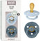 BIBS Colour Schnuller 2er-Pack, BPA-frei, Symmetrischer Sauger. Naturkautschuk/Latex, Hergestellt in Dänemark. 6-18 Monate (2er Pack), Baby Blue & Petrol