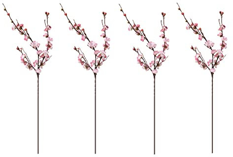4 rami di fiori di ciliegio, 94 cm, fiori di ciliegio in seta, con gambo lungo, fiori finti e fiori floreali, per decorazione centrotavola rosso, 1