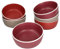 Van Well Liz 6er Set Bowl-Schale I 550 ml I 6 Personen I 6X Steingut-Schalen in Sand, Terracotta & Dunkelrot mit weißem Rand I Schüssel für Salat, Müsli, Dessert, Obst, Fingerfood, Snacks & Co.