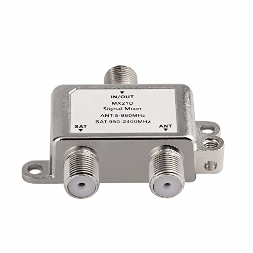 DollaTek 2 in 1 2 vie, splitter satellite MX21D, cavo di segnale TV, mixer SAT/ANT Diplexer, leggero, compatto