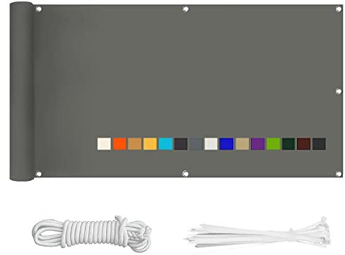 Ringdoors Balkon Sichtschutz Balkonverkleidung Balkonabdeckung Balkonumspannungen Witterungsbeständig Sichtschutz für den Gartenzaun oder Balkon, Schutz vor neugierigen Blicken-grau 80×250cm