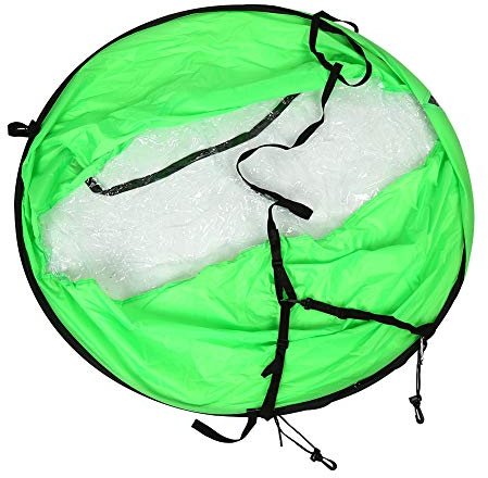 RiToEasysports Faltbares Kajak-Windpaddel, 3 Farben, 108 cm Großes Brettsegel mit Klarem Fenster und Aufbewahrungstasche für Kajak, Boot, Segelboot, Kanu (Grün)