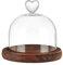 NBEADS Pantalla de Cúpula de Cristal Redonda Cloche, Mini Cúpula de Cristal, Campana Transparente, Decoración de Terrario de Plantas con Base de Madera, 11.2cm × 11.2cm