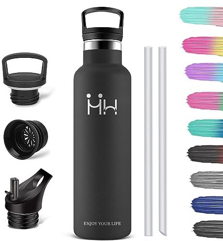 HoneyHolly Gourde Isotherme 1L, étanche sans BPA, Gourde Isotherme, Double Paroi, Bouteille Isotherme, 18/8 Acier Inoxydable, Gourde INOX, Bouteille d'eau pour Sport, Randonnée, École, Bureau