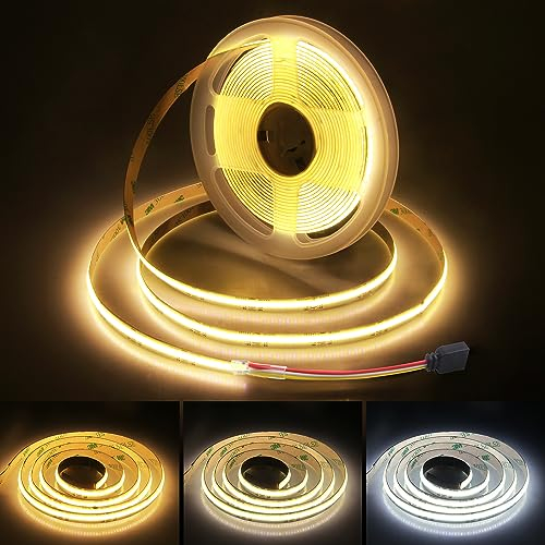 ALITOVE 5m COB LED Streifen CCT 24V Abstimmbar Weiß 2700K~6500K 512LEDs/M Flexibel LED Stripe für DIY Unterschrank Schlafzimmer Küche TV (ohne Fernbedienung und Netzteil)