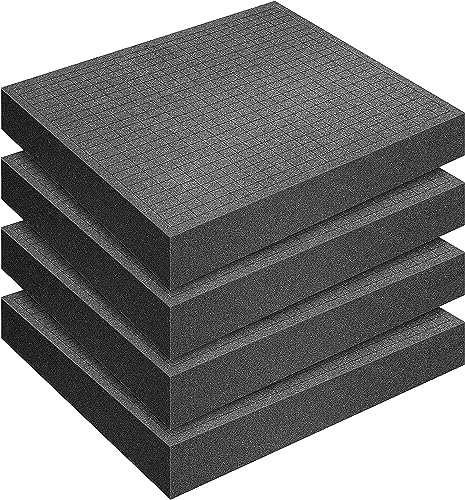 4PCS Pick and Pluck Foam, Cubed Foam 300 x 300mm Pre-Cutted,Case Insert, Tabletop,Tool Board Game Box Cases Storage Drawer(Height: 50 mm)