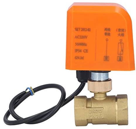 Artillery Motorisierter Kugelhahn, 2 Wege Elektrischer Motorkugelhahn 3/4 Zoll Innengewinde Normalerweise Geschlossen Industriezubehör(DN20 AC 220 V)