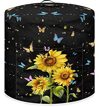 COEQINE Sunflower 8 Quart Pressure Cooker Dust Cover with Handles Butterfly Rice Cooker Cover with Handles for Women 15 x 14 Inch