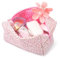 Kryzalite® Borsa cosmetica trapuntata con motivo floreale e grande capacità in morbido cotone per pennelli e accessori di bellezza (rosa)