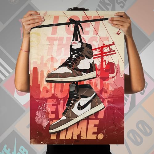 Kicks on Kanvas Hanging Air Jordan 1 Travis Scott Poster 50x70 cm ohne Rahmen