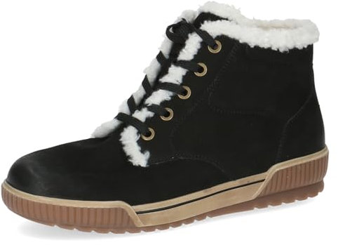 CAPRICE Damen Sneaker hoch mit Fütterung mit Schnürsenkeln Bequem, Schwarz (Black Nubuc), 38.5 EU
