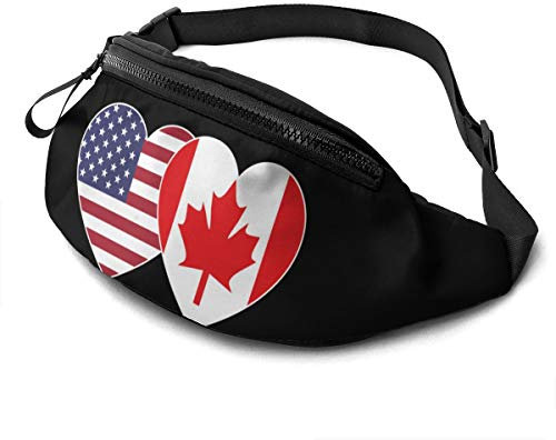 Kanada USA Flagge Twin Heart Fanny Laufgürtel Hüfttasche Tasche