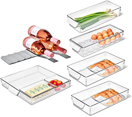 OXO Starter-Set für Mülleimer, Kühlschrank, verschiedene Größen, transparent, 8-teilig