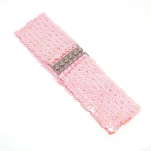 Cadoline Breite große Pailletten in Rosa Gürtellänge/Breite 56 x 7 cm, elastische Taille, Paillette-Stil