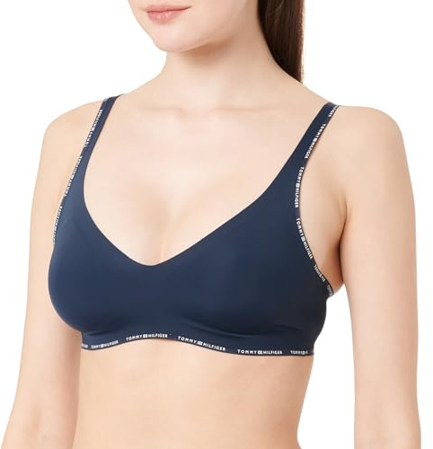 Tommy Hilfiger Damen Triangel BH ohne Bügel, Blau (Dark Night Navy), M