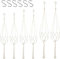 IUSOT 6 Pack Macrame Plant Hanger With 6 Hooks, Jute Rope Baskets for Indoor Outdoor Plants, Home Garden Decor (60/80/100 cm)