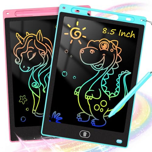 KTEBO® 2 Pack 8.5 Inch LCD Writing Tablet for Kids, Electronic Drawing Pad and Doodle Board for Ages 3-8, Birthday and Christmas Gifts for Boys and Girls (Pink & Blue)