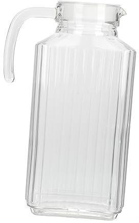 PHENOFICE Jarra De Agua Fría De Vidrio Antiguo Recipiente Para Bebidas Frías De Gran Capacidad Para Agua Té Helado Jugo De Limón Verano Jarra De De Vidrio Para Nevera