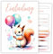 HIDEBLOOM Eichhörnchen Einladungskarten Kindergeburtstag Mädchen I 12 Stück I DIN A6 (10,5 cm x 14,8 cm) I Einladungskarte Kinder Geburtstag I Kinderparty I Geburtstagseinladungen
