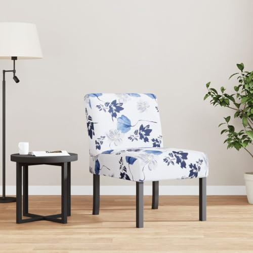 Somanki Polsterstuhl Blau Blumenmuster Stoff, Fernsehsessel, Kinosessel, Lesesessel, Tv Sessel, Ohrensessel, Armsessel, Seselstuhl Wohnzimmer - 352461