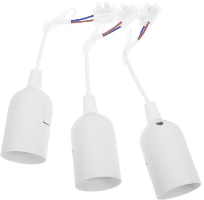 DOITOOL 3 Stück Lampenhalter Zubehör Lampenfassung Leuchte Hängelampenfassung Hängesteckdose Kronleuchter Fassung Halter E27 Pendelleuchte Lampensockel E27 Lampenfassung Weiß Das Haustier