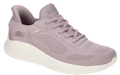 Skechers Femme Bobs Squad Chaos Current Muse Baskets, Chaussures de Sport, Lavender Textile, 35.5 EU