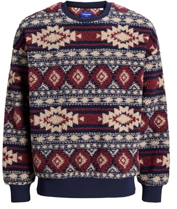 Jack & Jones Herren Jack & Jones Male Fleece Sweatshirt Fleece Sweatshirt Joreddie Teddy Crew Neck T25 (1er Pack)