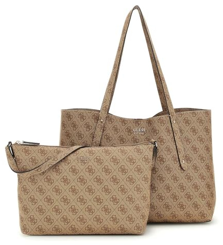 GUESS Brenton Tote Latte Logo