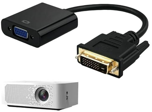 DVI to VGA Adapter, DVI-D 24+1 Pin Male to VGA 15Pin Female Active Cable Converter PC HDTV Computer/Laptop TV/Monitor, Active -D Adapter,