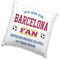 Herzbotschaft Fussball Kissen | Ich Bin EIN Barcelona Fan - Ansprechen während des Spiels auf eigene Gefahr | Dekokissen für Fußballfans | Hülle und Füllung | 40cm x 40cm | versteckter Reisverschluss