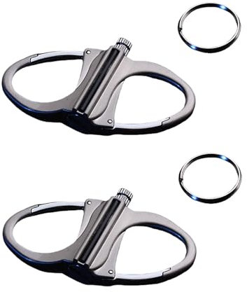Schlüsselanhänger-Feuerzeug, 3 in 1Karabiner Schlüsselanhänger, Feuerstarter-Schlüsselring, Wiederverwendbares Metall Streichholz Feuerzeug, für Outdoor Abenteuer, Zuhause (Silber(2PCS))