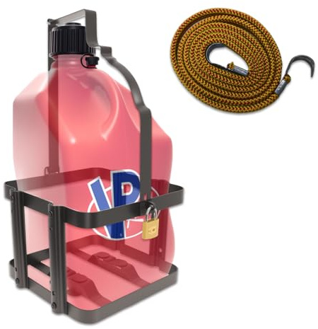 𝑼𝒑𝒈𝒓𝒂𝒅𝒆𝒅 Fuel Jug Container Holder Mount, 5 Gallon Gas Can Holder Rack for Trailer, Only Compatible with VP Racing Fuel Jugs