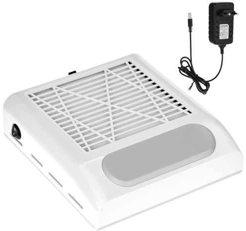 QWORK® Aspirador Polvo de Uñas de 80 W con filtro, ideal para uso personal, estudios de uñas, salones de belleza, diseño de uñas y manicura