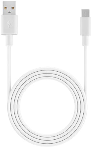 BTFO USB-A to Micro USB Power Cable, 6m/20ft White Camera Cord Extension Durable Charging & Data Sync Cable Suitable for Indoor Cam (2nd Gen)