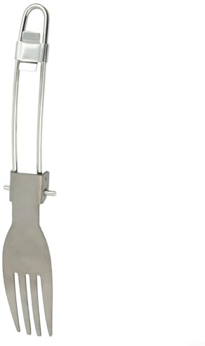 Yuanpgky Cuillère pliante, fourchette pour camping, randonnée, pique-nique, voyage, léger, finition mate, 20 g (fourchette)