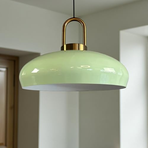bamyum Androa-Lock Hängelampe Esstisch Minzgrün Metall Ø40 cm, Deckenlampe Mintgrün, Pendelleuchte, Deckenleuchte Küchenlampe Hängend, Lampenschirm Wohnzimmer