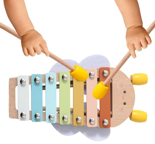 Vesidoloy Kinder-Xylophon,Holz Lernspielzeug Für Frühe Entwicklung Mit Klangplatten | Perkussionsinstrument | Geschenk Für Mädchen Zu Geburtstag Weihnachten
