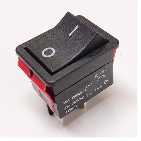 LR-210-C5N-BR Wippschalter 4P 2 Geschwindigkeiten 22A250V T125/55(Black)