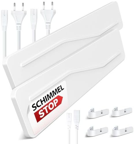 Rankaa 2 Stück Schimmelentferner Wand mit Infrarot–Alternative zu Schimmelspray und Schimmelfarbe-ohne Chemie, Energieeffizient, Infrarot Anti Schimmel Heizung für alle Wände, mit Verbindungskabel
