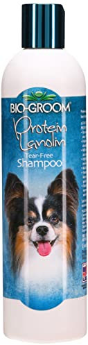 Bio-Groom - Protein Lanolin Hundeshampoo - Sulfatfrei und Tränenfrei - Bis zu 53 Hundewäschen - Ausspülen ohne Rückstände - Mit Sojaprotein - Ohne Parabene und künstliche Verdickungsmittel - 355 ml